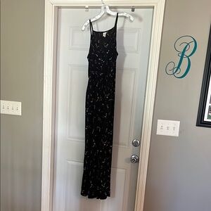 Elegant Black Floral Women's Dress